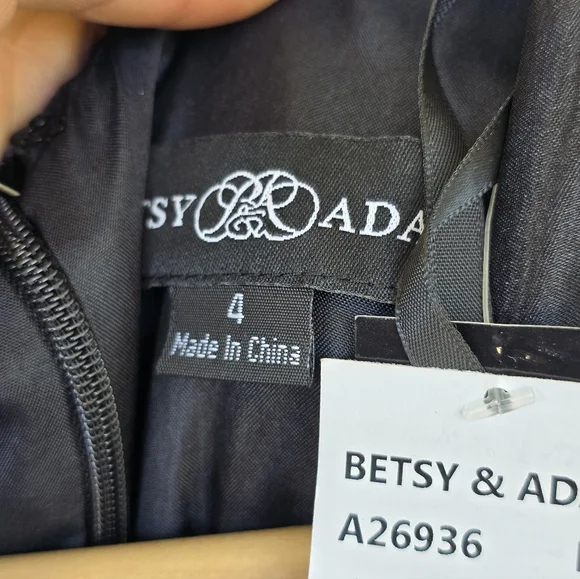 $289 Betsy & Adam Women Organza-Sleeve Floral Belted Gown Sz 4 Old Money - Picture 10 of 16